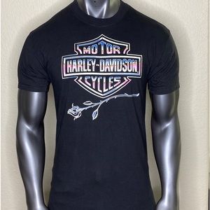 Vtg Harley Davidson Women’s Rose Tshirt Size Medium